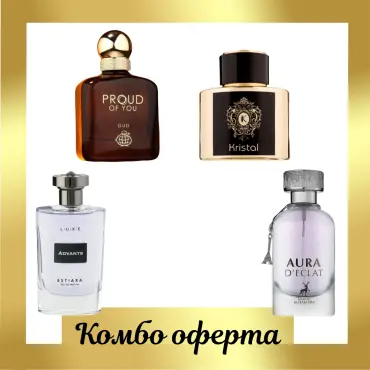 Estiara Advants + Fragrance World Proud of You Oud + Fragrance World Kristal + Maison Alhambra Aura D'eclat 