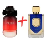Fragrance World Prohibit Rouge și Lattafa Liam Blue Shine 